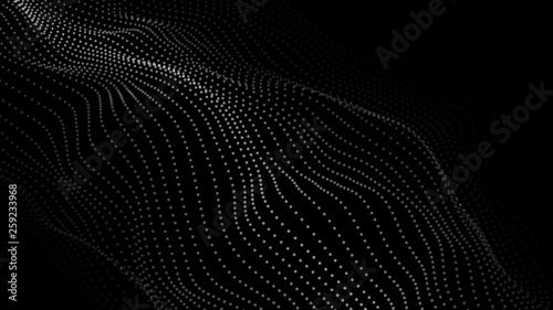 Abstract background. Big data. Vector illustration. Wave of particles.