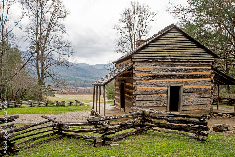 Old historic Elijah Oliver log house in Cades Cove. Old historic Elijah Oliver log house in Cades Cove.