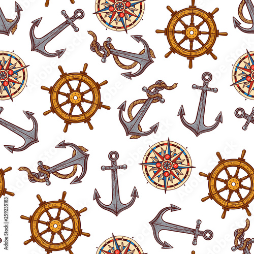 seamless maritime symbols