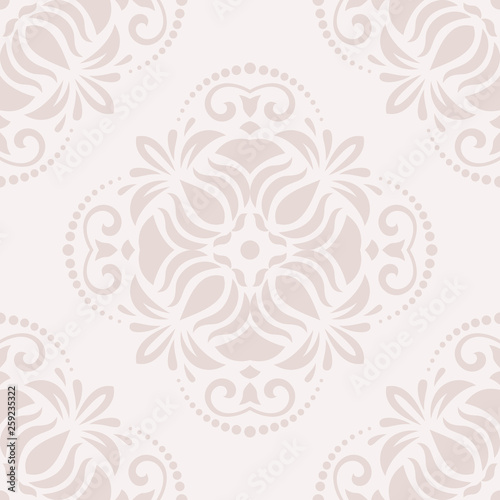 Orient vector classic pattern. Seamless abstract background with vintage elements. Orient light pink background. Ornament for wallpaper and packaging