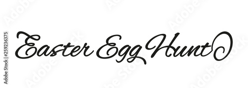 Easter Egg Hunt handwritten calligraphy with egg script