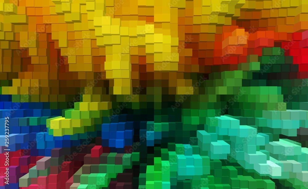 Abstract cube 3d extrude background,  graphic wallpaper.