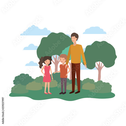 man with children in landscape avatar