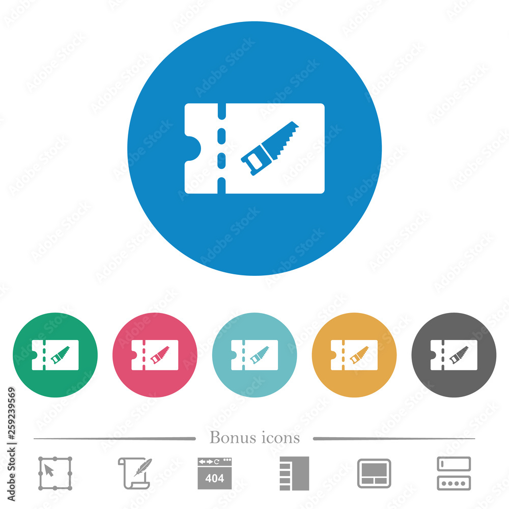 DIY shop discount coupon flat round icons DIY shop discount coupon flat round icons