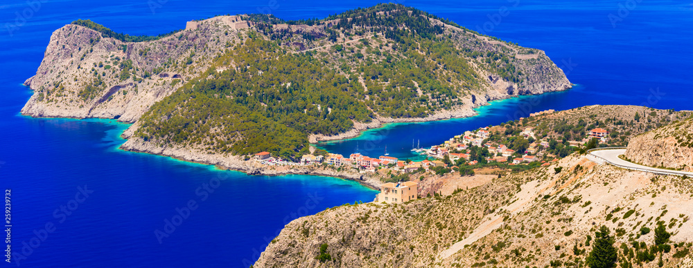 Scenic Ionian islands of Greece - view of Assos in Cefalonia