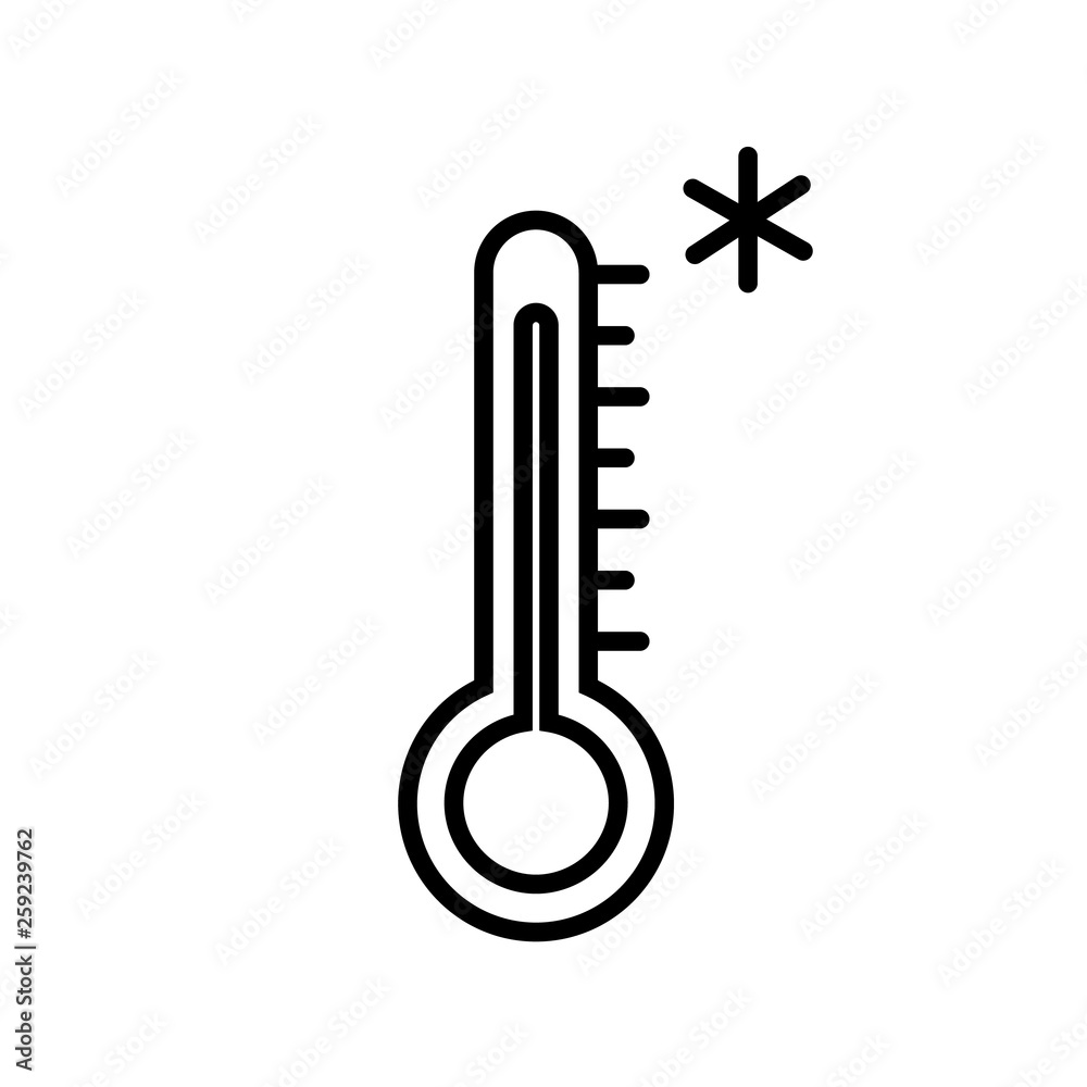 Cold Weather Thermometer Icon Vector Cold Weather Thermometer Icon Vector