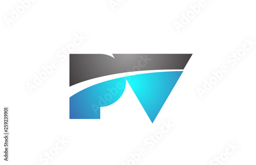 alphabet letter pv p v logo company icon design