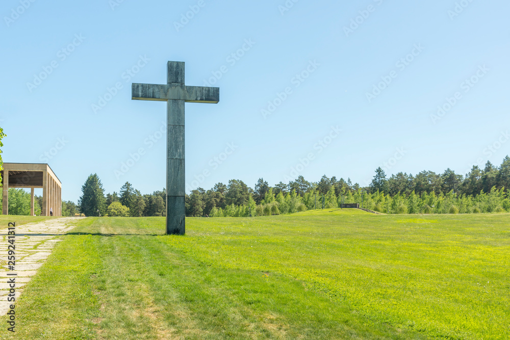The granite cross at Skogskyrkogården in Stockholm