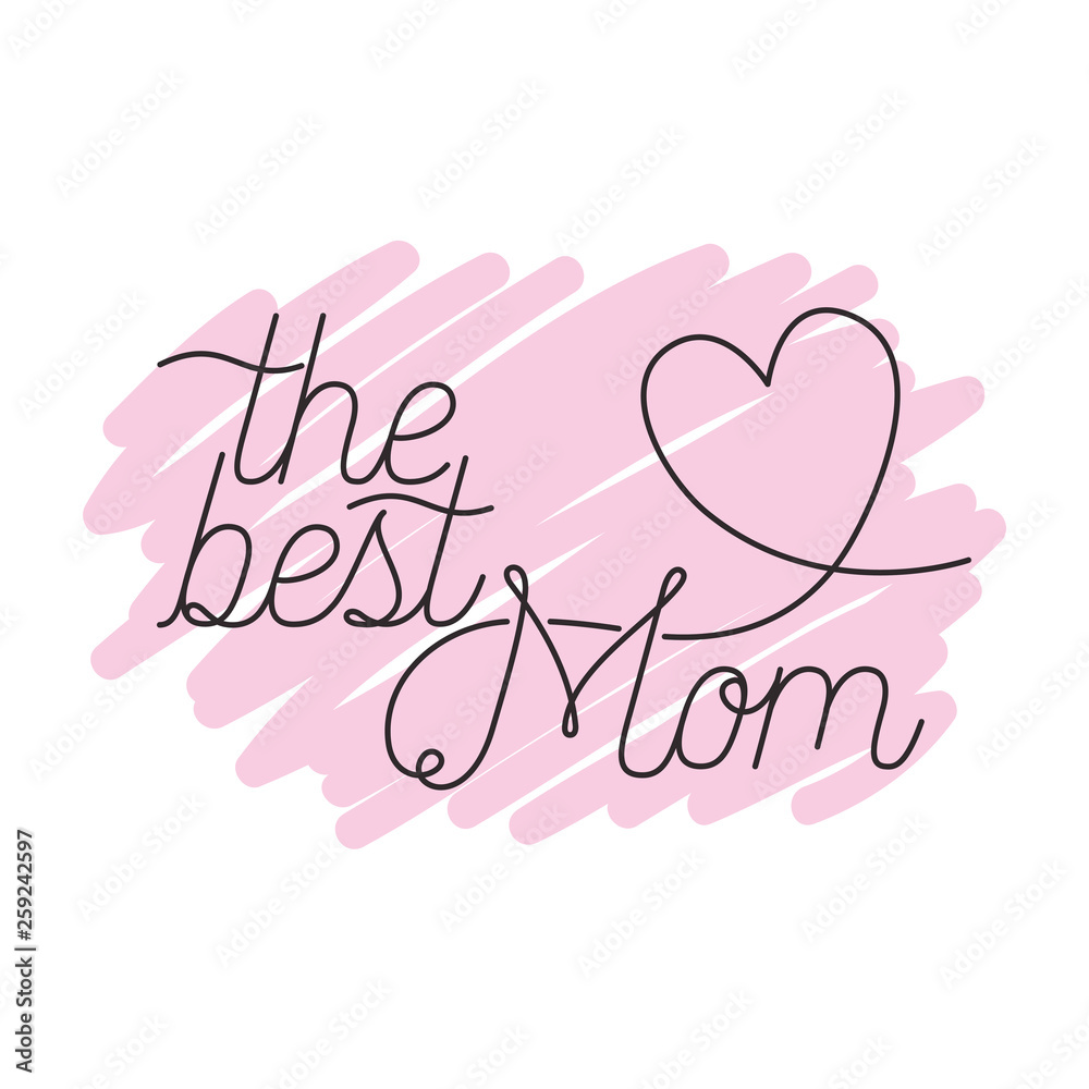 mom the best label isolated icon