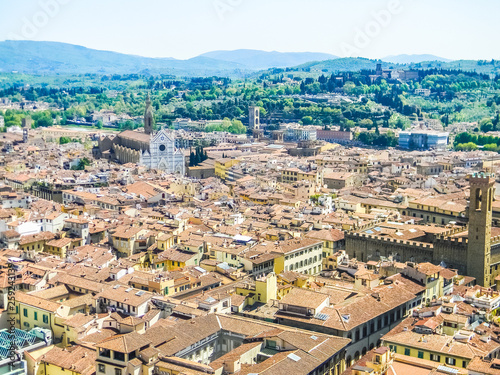 Fototapeta Naklejka Na Ścianę i Meble -  Beautiful aerial cityscape of Florence, Italy