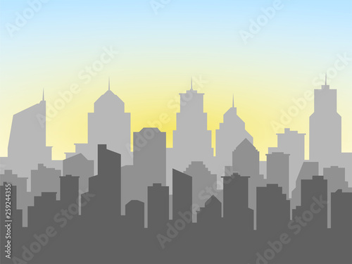 city background with buildings silhouettes. EPS-10