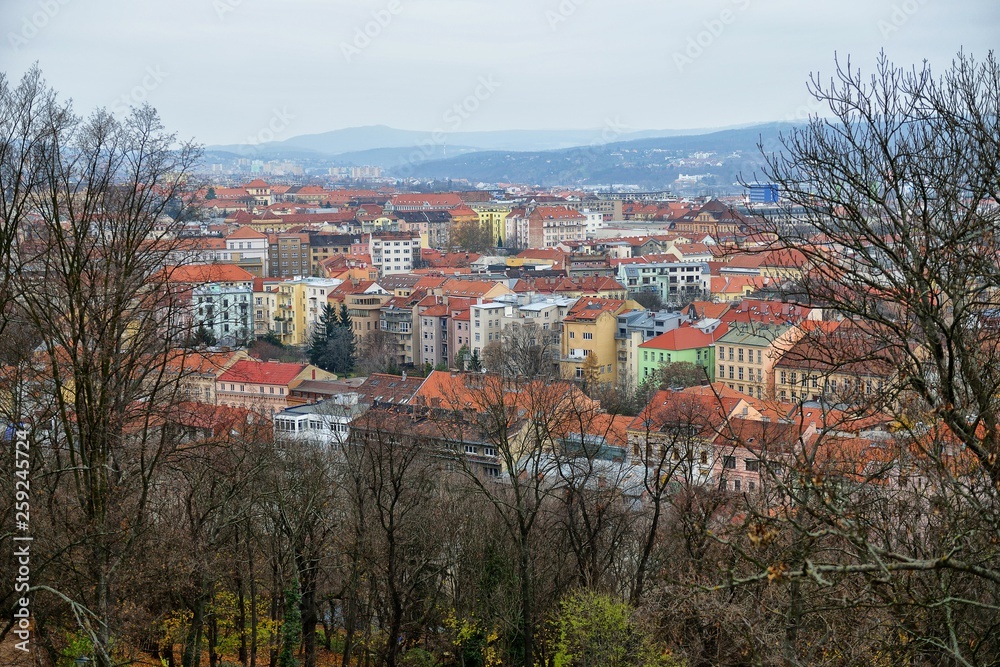 BRNO, CZECH REPUBLIC - panoramic view on the old town of Brno, Czech Republic