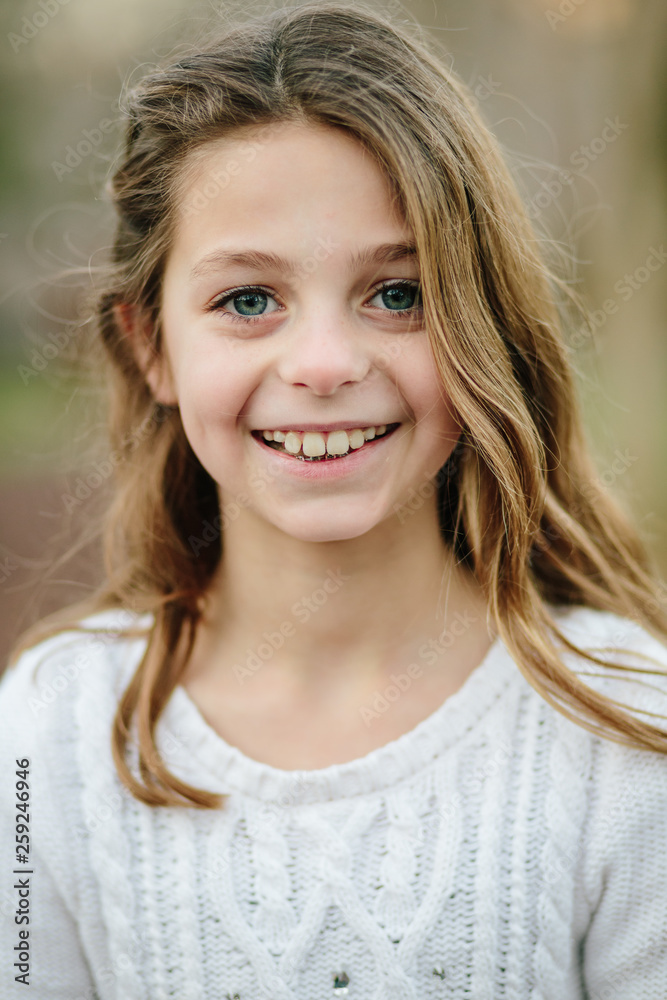 Close up portrait of a young girl with long hair Close up portrait of a young girl with long hair