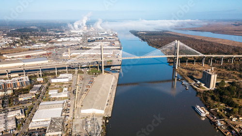 Aerial View of Savannah, Georgia photo