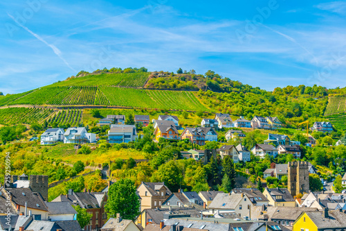 Aerial view of Oberwesel in Germany photo