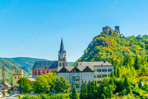Burg Schonburg above Oberwesel town in Germany photo