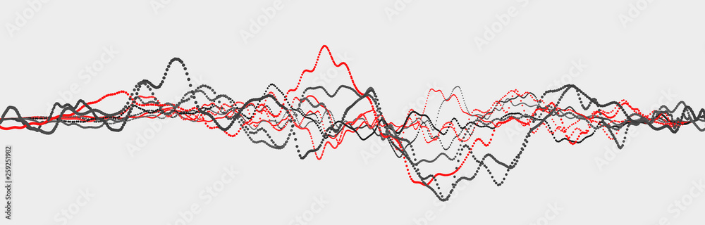 Naklejka premium Heartbeat line. Cardiogram. Heart pulse. Dynamic light flow. 3d rendering.