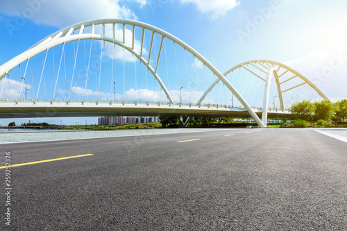 Empty asphalt road and bridge construction in shanghai © ABCDstock