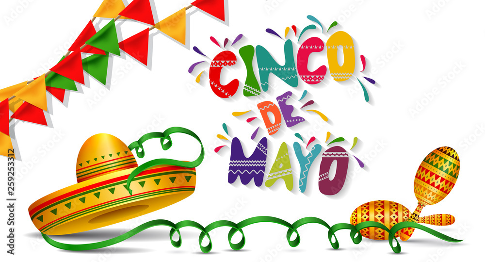 Cinco De Mayo vector design with sombrero. Cinco De Mayo vector design with sombrero.