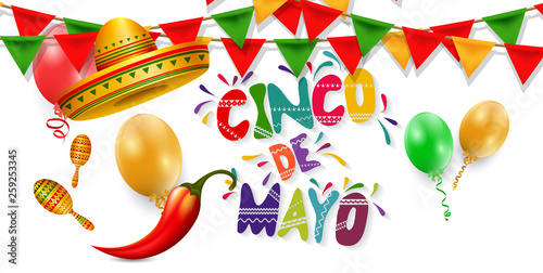 Cinco De Mayo vector design with sombrero.