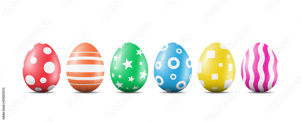 Row of 6 Easter Eggs