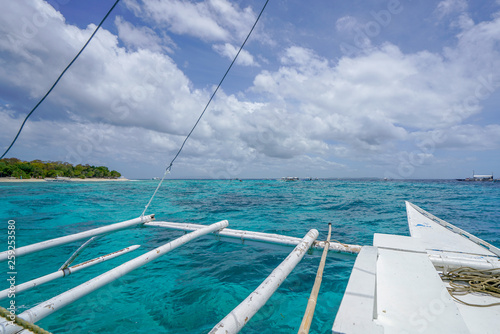 a boat on the sea