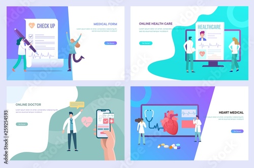 online healthcare & medicine , digital doctor, online medical form, telemedicine design vector illustration concept, can use for, landing page, template, ui, web, app, poster, banner, flyer, homepage