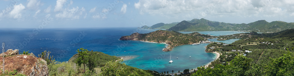 Panorama of English and Falmouth Harbours in Antigua Panorama of English and Falmouth Harbours in Antigua