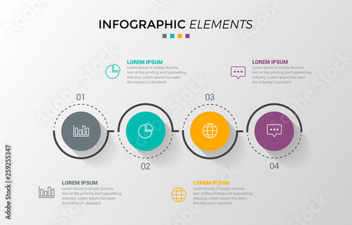 vector illustration Infographic design template with icons and 5 options or steps. Can be used for process, presentations, layout, banner,info graph. - Vector