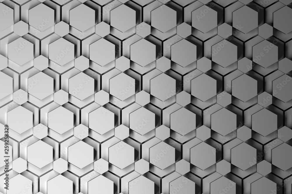 Black and white pattern with hexagons Black and white pattern with hexagons