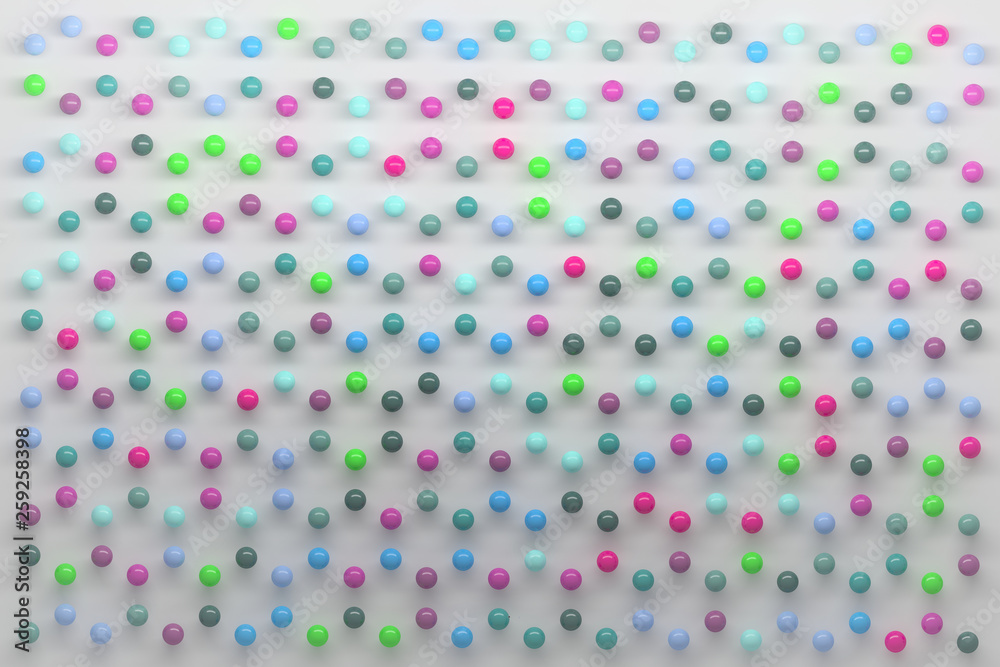 Hexagonal pattern made of small glossy spheres Hexagonal pattern made of small glossy spheres