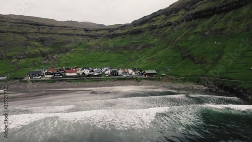  Tjornuvik – beautiful town in the Faroe Islands, sit on the north coast of Streymoy, Orbit Fly photo