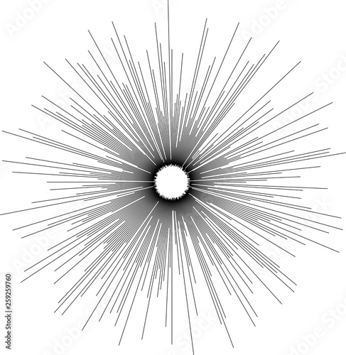 Burst of Rays Radial Tech Elements Circular