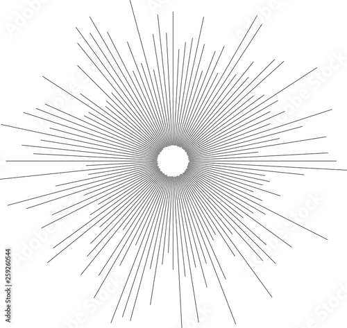 Burst of Rays Radial Tech Elements Circular