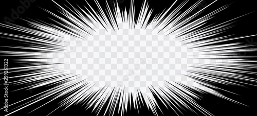 Comic book action lines. Speed lines Manga frame
