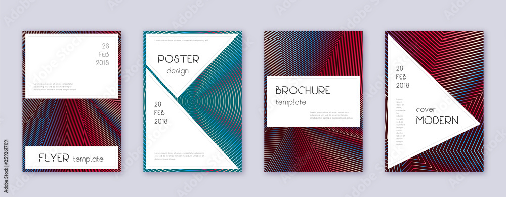 Stylish brochure design template set. Red abstract