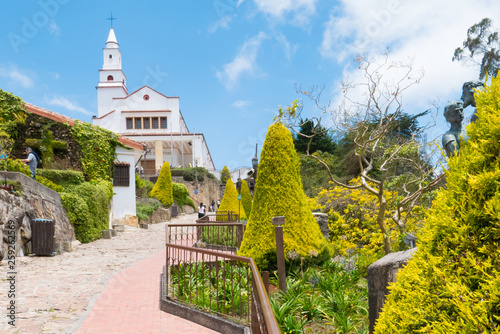 Colombia Bogota,  climb to the sanctuary of Monserrate, panoramic view with gardens photo