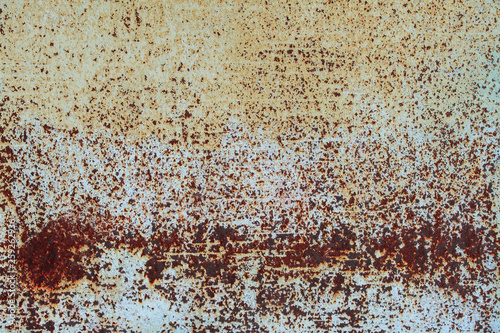 Rusty metal texture with natural defects. Scratches, grungy, cracks, corrosion. Can be used as a background or poster for an inscription.