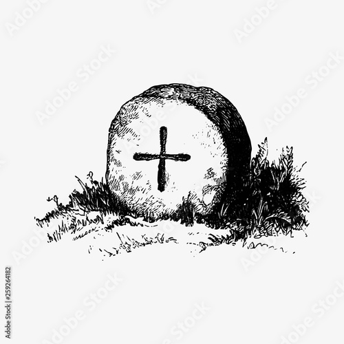 Old tombstone drawing