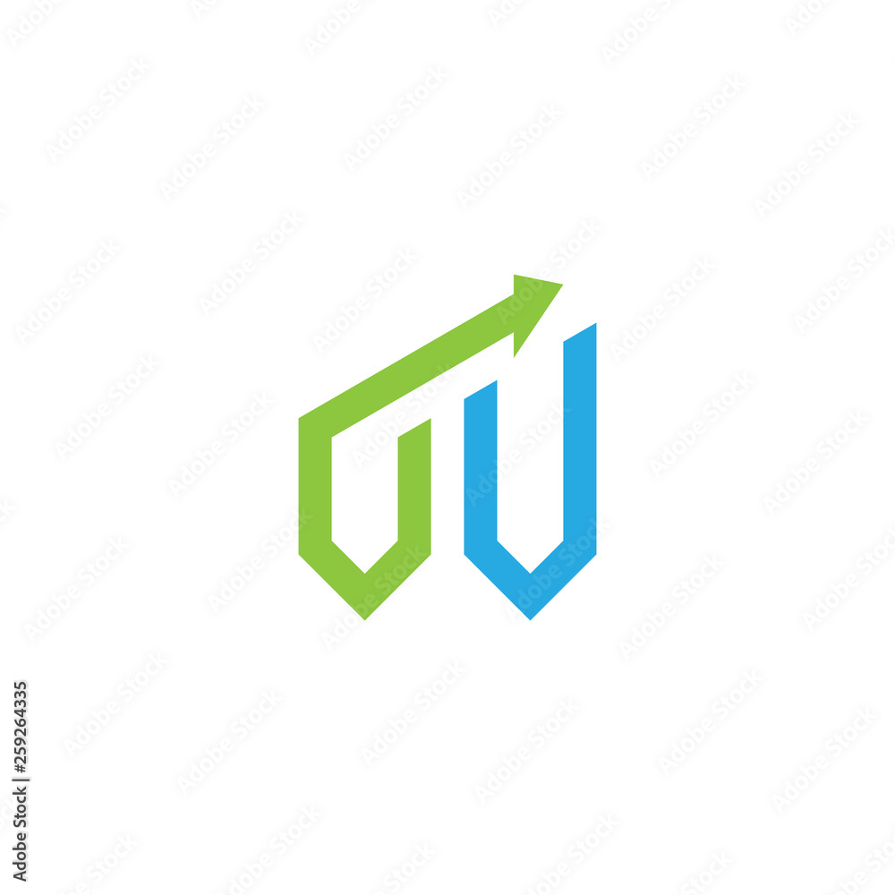initial letter logo with growing arrows initial letter logo with growing arrows