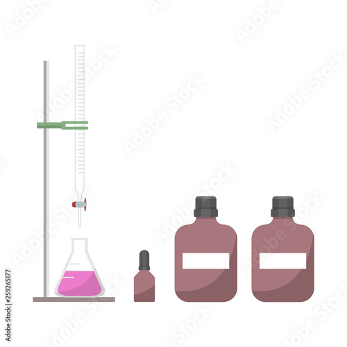 Acid-based titration equipment in chemistry laboratory