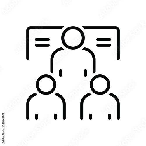 Black line icon for mentorship member 