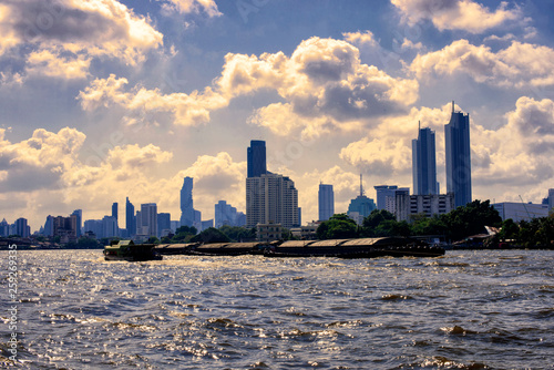 Chaw pha ya river, The main river of Thailand,it was beautiful,sunny day and many boats,famous tourist sites.