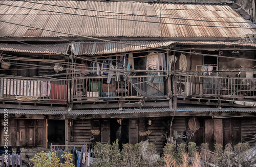 Old wooden house in Bangkok, Putt bridge village,many people are live that.