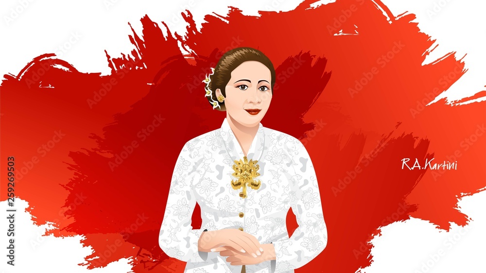 Kartini Day, R A Kartini the heroes of women and human right in Indonesia. banner template design background - Vector Kartini Day, R A Kartini the heroes of women and human right in Indonesia. banner template design background - Vector