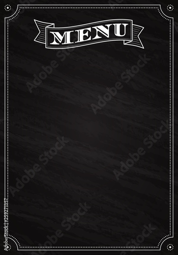Vintage Menu written with chalk on a blackboard