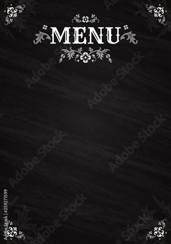 Vintage Menu written with chalk on a blackboard