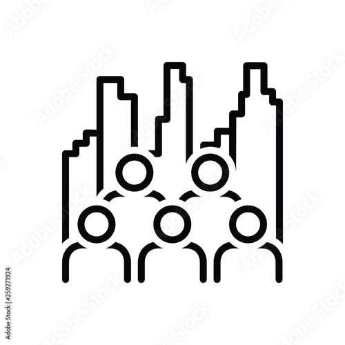 Black line icon for multiplicity 