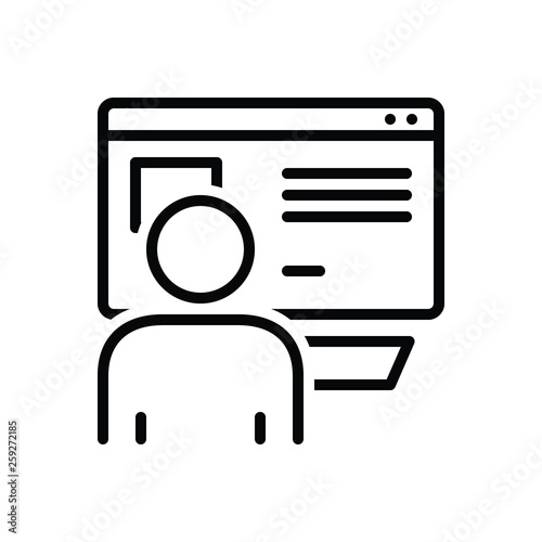 Black line icon for netizen