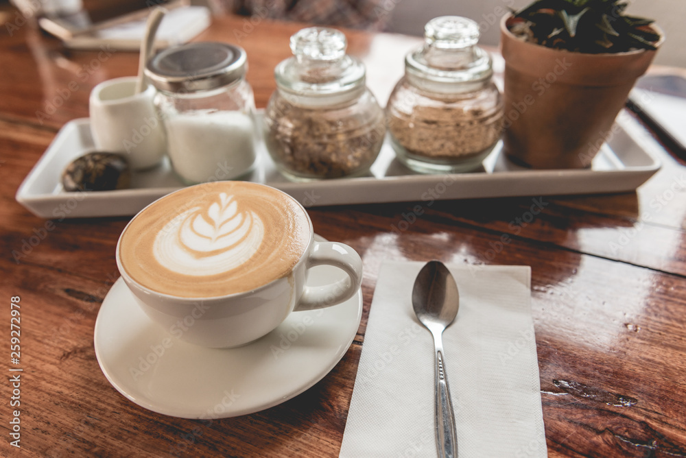 A new morning with hot coffee to eat to increase the power of work A new morning with hot coffee to eat to increase the power of work